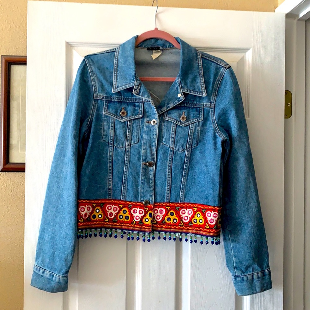 BUZZ 18 jean jacket with beading & embroidery
